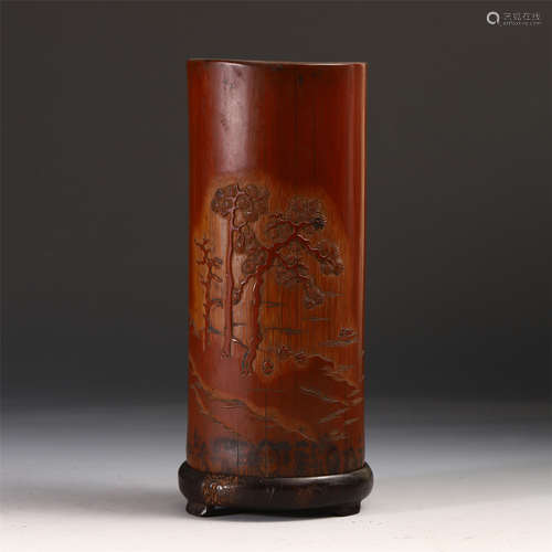 CHINESE BAMBOO BRUSH POT