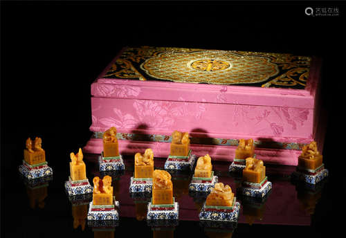 TWEELVE CHINESE TIANHUANG ZODIACAL ANIMALS SEALS