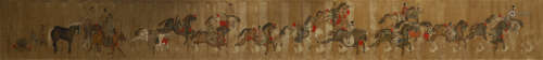 CHINESE HAND SCROLL PAINTING OF HORSE MAN