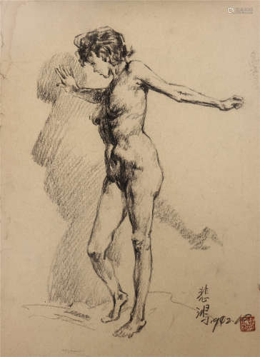 CHINESE SKETCH DRWAING OF NUDE