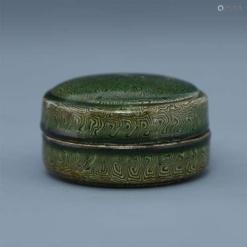 CHINESE PORCELAIN TWISTED GLAZE LIDDED BOX