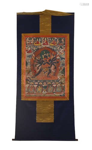 TIBETAN THANGKA OF STANDING CHAKRASAMVARA