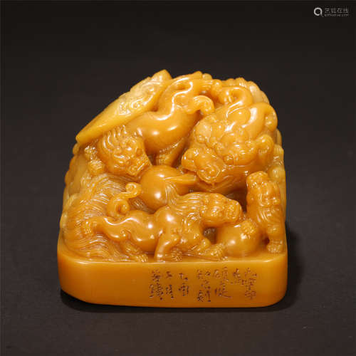 CHINESE TIANHUANG STONE DRAGON SEAL