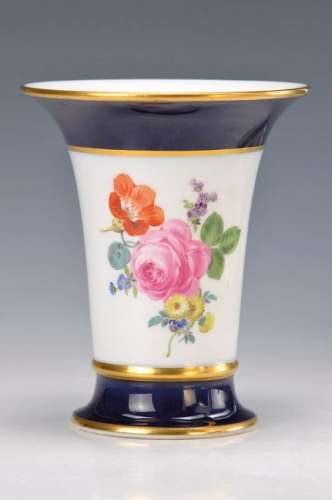 vase, Meissen, around 1880-90, cobalt blue edges