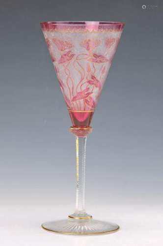 Large goblet, France, around 1900, colourless crystal