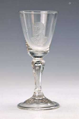 Portrait glass, Bohemia, around 1790, cut decor