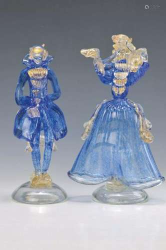 pair of Glass sculptures, Murano Italy, 20th c