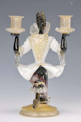 Candlestick, Murano Italy, 20th c., blown glass