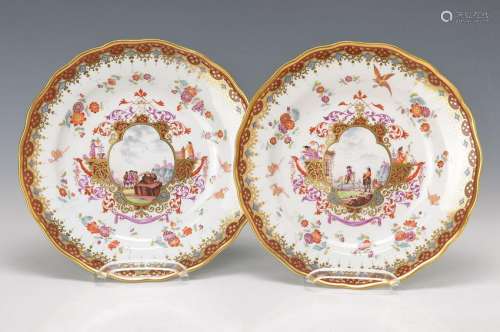 pair of plates, Meissen, around 1860/70, afterthe model