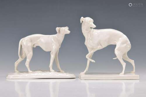 two figurines, Nymphenburg, 2. H. 20. th c., two