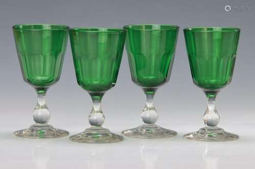 Six Biedermeier glasses, England, Middle of 19th c