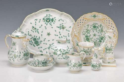 extensive Mocha set, Meissen, 1960s, opulent Indian