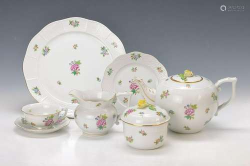 tea set, Herend Hungary, 20th c., colorful decor of