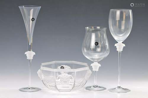 18 glasses, Rosenthal, decor Medusa of Gianni Versace,