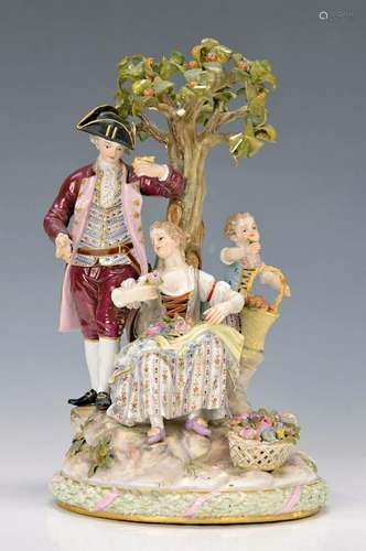 porcelain group, Meissen, around 1880-90, three people