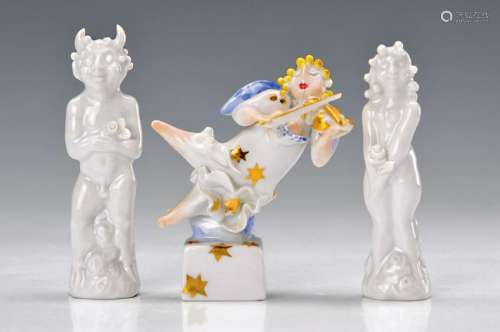 three figurines, Meissen, designed by Peter Strang