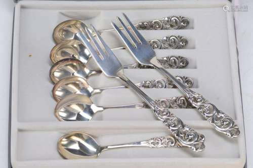 6 tea spoons and 6 dessert forks, Mylius Norway, 830