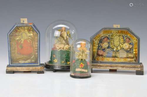 4 relics, Southern Germany, around 1870-80, Waxwork