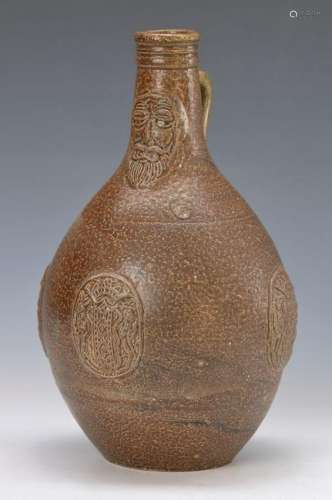 Bartmann jug, Cologne, around 1700, stoneware, brown