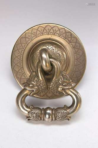 Bronze door knocker, Bali, around 1900-30, floral