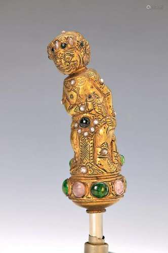 handle a Keris, Bali, around 1900, metal gilt and with