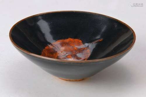 stoneware bowl, China, 12.-13th c., black glazed with