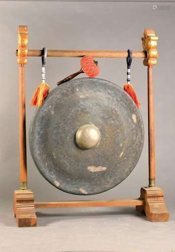 Large Gong, around 1900-1930, Bronze, full deep sound