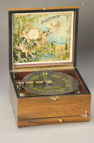 Polyphonic with 18 discs, around 1900, in wooden box