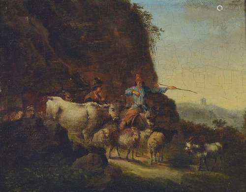 Dutch artist, around 1770-80, shepherd with cow u.