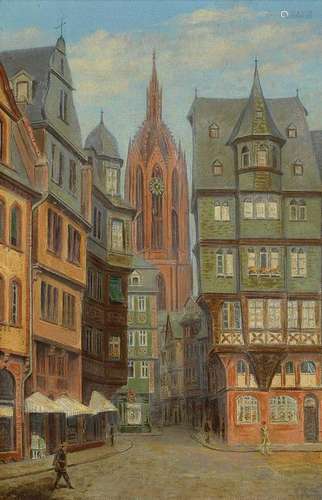 A.Werner?, Frankfurt painter around 1900, depicting