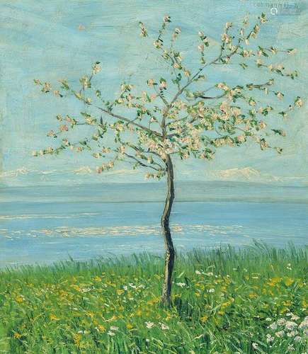 Rudolf Poschmann, 1878 in Plauen, Blossoming tree on an