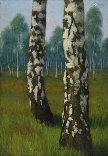 Gottlieb (Bohumil) Hradecny, 1876-1960, birch,oil / Lwd