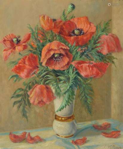 Carl Nonn, 1876 Bonn - 1949, Still Life with Poppies,