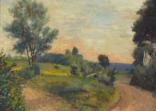 Unknown painter, around 1900, landscape with forked