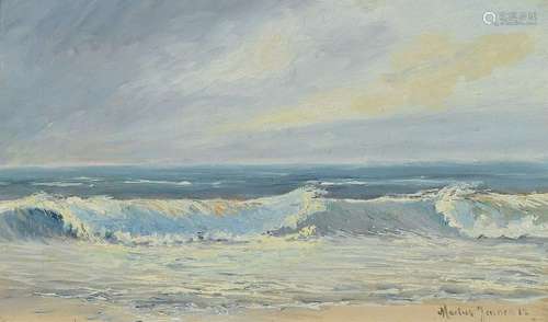 Marius Jenßen, dated (19) 12, surf, oil / canvas