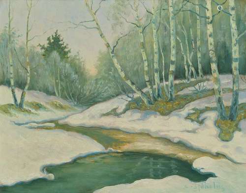 C. Sjöholm, around 1900, Snowy winter landscape