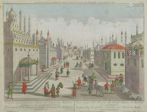 Peep Picture, 18th C., View of Constantinople,inscribed