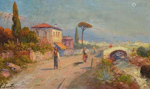 Pietro Toretti, Italy 1888-1927,, southern landscape