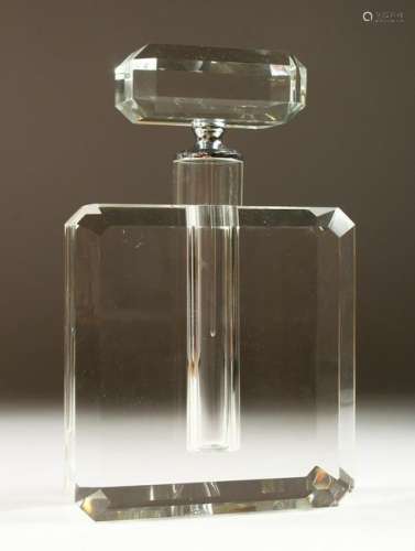 A LARGE ART DECO STYLE SCENT BOTTLE.  26cms high.