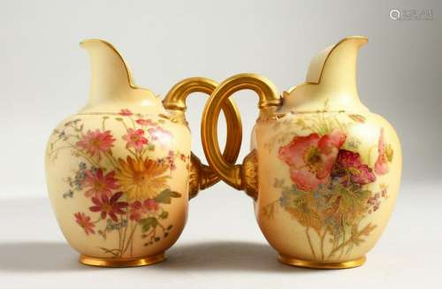 TWO SMALL ROYAL WORCESTER JUGS, Pattern No. 1094, with