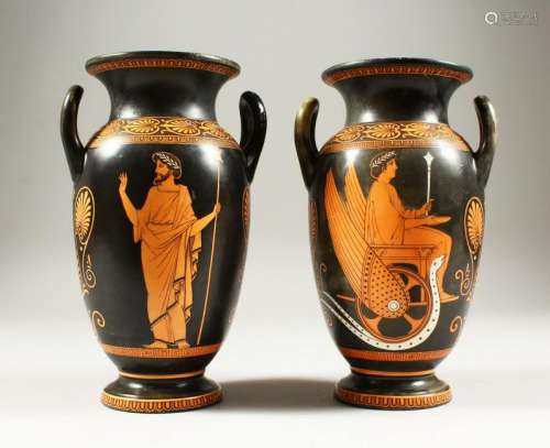 AFTER THE ANTIQUE, a pair of Greek style twin-handled