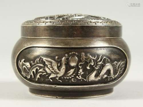 A CAST METAL CENSER, the top pierced with dragon