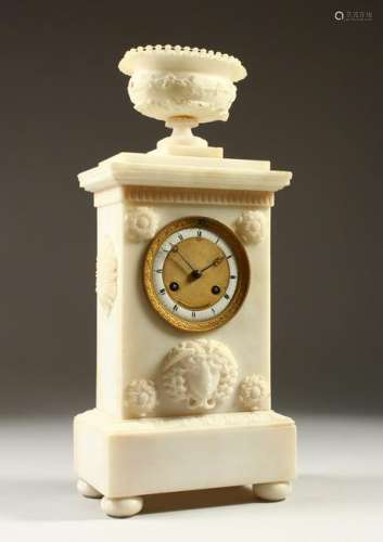 A FRENCH EMPIRE CLOCK, with white enamel chapter ring,