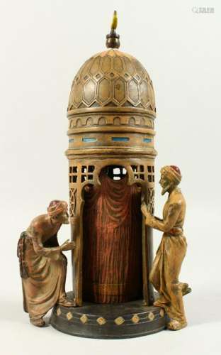 A VIENNA STYLE COLD PAINTED BRONZE MODEL OF ARAB