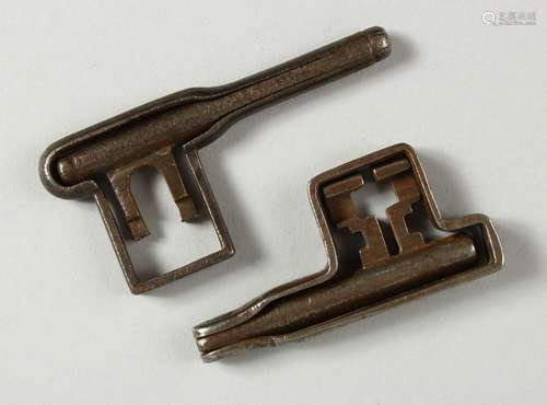 TWO OLD FOLDING KEYS.