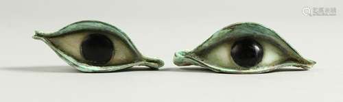 A PAIR OF EGYPTIAN STYLE COPPER AND PLASTER MODELS OF