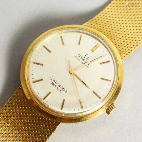 A GENTLEMAN'S 18CT GOLD OMEGA SEAMASTER WRISTWATCH, in