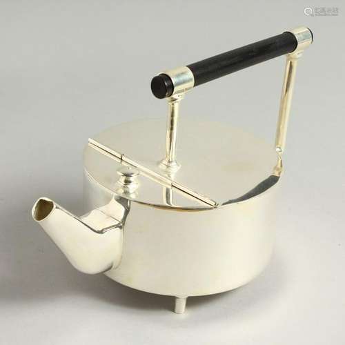 A CHRISTOPHER DRESSER DESIGN CIRCULAR TEAPOT, with