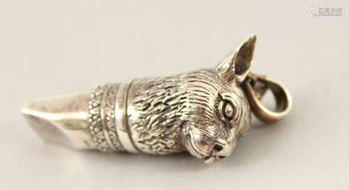 A SILVER RABBIT WHISTLE.