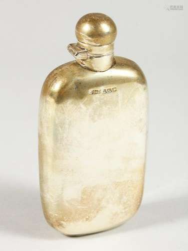 A PLAIN WHISKY FLASK.  Sheffield 1929.